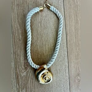 Nautilus Shell Gold Rope Statement Necklace By Piper K New